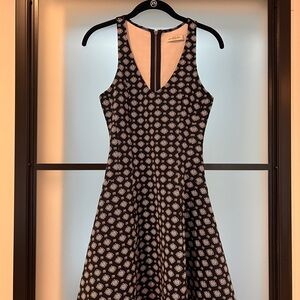 Abercrombie & Fitch Black Dress with White Geometric Print